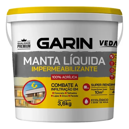 Manta Líquida Emborrachada Impermeabilizante 3,6kg Branco