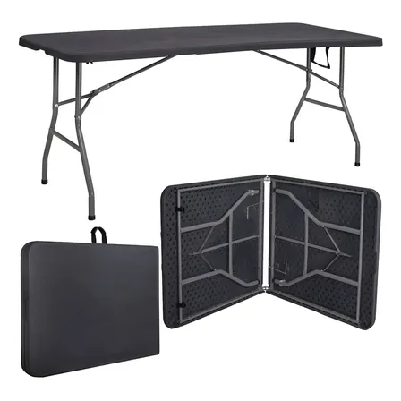 Mesa Dobrável Vira Maleta Com Alça Portátil 1.80m Para Camping Pesca Jardim Área Externa Ou Interna