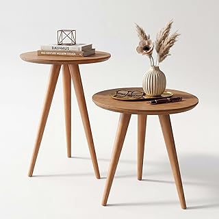 Kit Mesa Apoio e Lateral de Sofá Retrô Classic com 3 Pernas Decoração (Freijo)