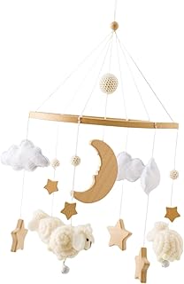 Esquirla Brinquedo pingente de sino de cama móvel para berço de berçário, enfeites de feltro,