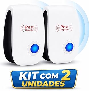 Kit 2 Repelentes Eletrônicos Ultrassônicos para Mosquitos, Baratas e Ratos | Aparelho Anti Insetos