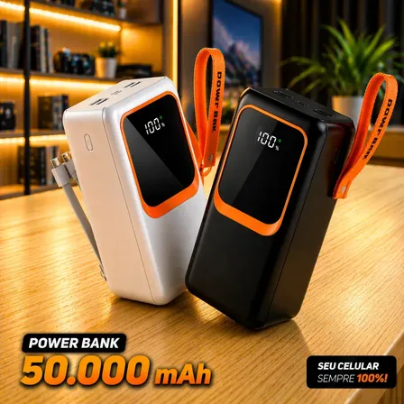 Carregador Portátil Power Bank 50000mah Usb Super Rápido Display Digital 50ahm Universal Powerbank