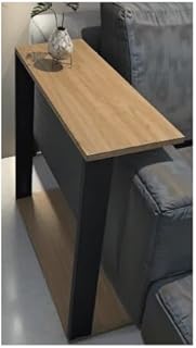 Mesa Lateral Para Sofá Estilo Industrial 100% MDF, Mesa Apoio Sofá Multifuncional, Prateleira