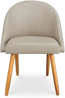 Cadeira Decorativa Lua em Suede com Pés Palito de Eucalipto - Design Moderno e Conforto para Sala