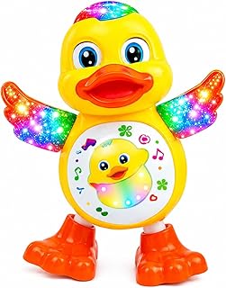 Patinho Dançarino Interativo com Luzes LED, Música e Movimento, Brinquedo Musical para Bebês 3