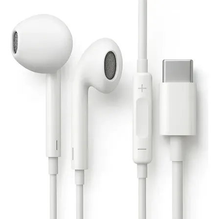 Fone De Ouvido Usb-c Eletric Teck In-ear Com Microfone Para iPhone E Android Branco