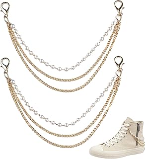 NIIIYTYB 2 peças de correntes de bota para sapatos e tênis, acessórios de joias, pingentes para mulheres, correntes de sapatos e botas para decoração de tênis, corrente de bolsa e calça