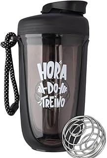 Coqueteleira shakeira Garrafa Premium para Academia, 550ml, com Mola Misturadora e Alça de