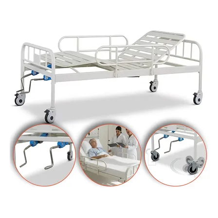 Cama Hospitalar 02 Manivelas Branca Até 180 Kg Supermedy Branco