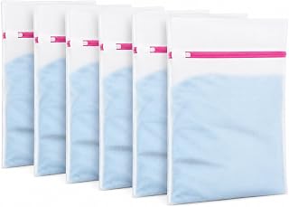 Kit 6 Sacos de Lavar Roupas 30x40cm Delicadas Saquinhos Lingerie Lavanderia Lavagem Viagem Ziper
