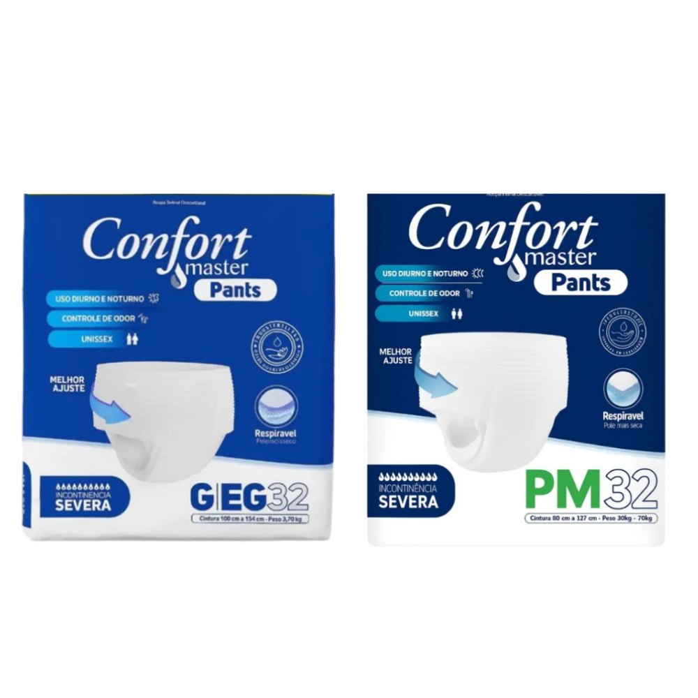 Fralda Confort Master Pants tipo calcinha cueca pacotão econômico com 32 unidades