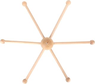 Cabide de Berço de bebê Com Estrutura Madeira - Suporte Móvel Seis Pernas para Brinquedos Berçário