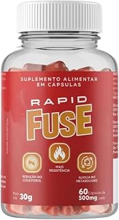 Rapid Fuse Pré Treino e Termogênico (Foguinho) - 60 Cápsulas com Cafeína, Psyllium e Picolinato de