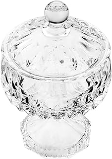 WOLFF Potiche Decorativo de Cristal Com Pé Louise 11cm x 18cm - Enxoval - Decoração - Organização -