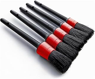 Kit 5 Pincéis para Detalhamento Automotivo – Limpeza de Carro, Rodas, Motor, Painel e Acabamentos