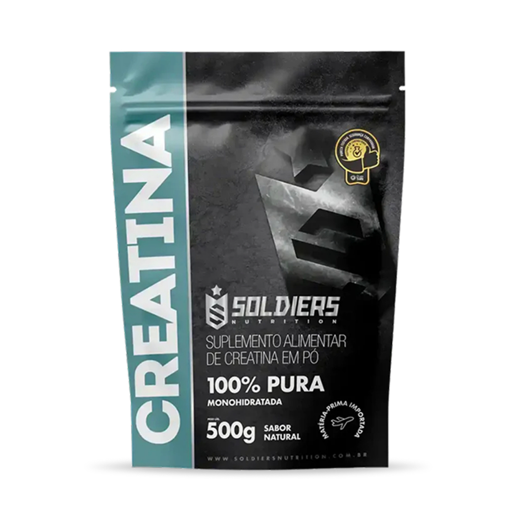 Creatina Monohidratada 500g 100% Pura Importada Soldiers Nutrition Suplemento Performance Muscular