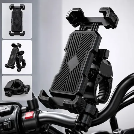 Suporte Celular Moto/bike 360° À Prova D'água C/ Trava Preto