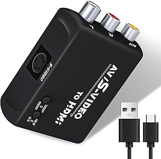 Conversor S de vídeo para HDMI, conversor AV para HDTV, conversor composto para HDMI, adaptador de