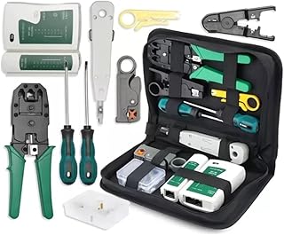 Kit Ferramentas Rede Informática 10 em 1 com Alicate Crimpar RJ45 e Testador LAN – Conjunto