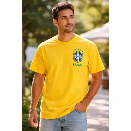 Camiseta Time Do Brasil Seleção Brasileira Copa Do Mundo Amarelo M