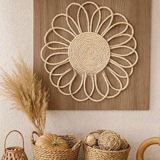 MANDALA FLOR G decoração de parede rústica, decoração casa, decoração boho, enfeite sisal/NATURAL.