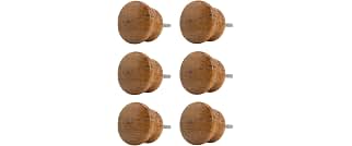 Puxadores de Madeira Oval para Gavetas e Portas Conjunto de 6 Peças (Cerejeira)Puxadores de Madeira