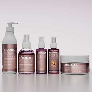 Kit Para Cabelo Rosé Máscara, Shampoo bomba, Serum Capilar Perfume Pra Cabelo