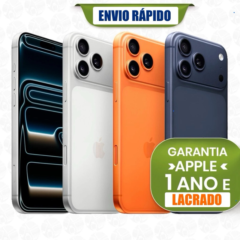 Novo iPhone 17 Pro Max e 17 PRO 1TB /512GB /256GB 5G Dual E-sim Lacrado Original 1 Ano de Garantia