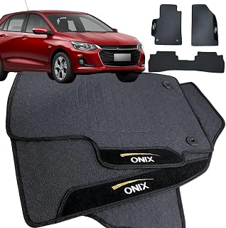 Jogo de Tapete Borracha Automotivo pra Carro Compatível com Onix 2020 2021 2022 2023 2024 2025 Com