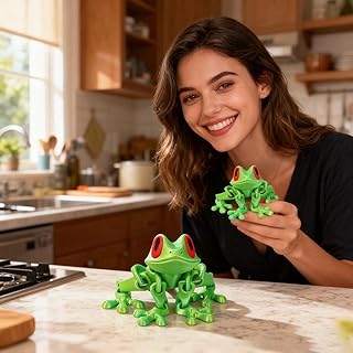 Estatuetas de sapo impressas em 3D, modelos de sapo com juntas móveis, para decoração de casa,