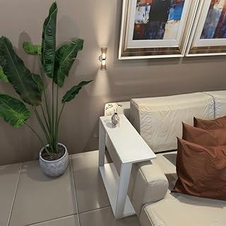 Mesinha Lateral Para Sofá Estilo Industrial, mesa apoio, mesa auxiliar sofá, mesa de canto.(Branco)