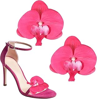 PATIKIL Clipes de sapato de flores, clipes de sapato de laço decorativos removíveis acessórios de orquídea borboleta pingentes de moda para casamento feminino