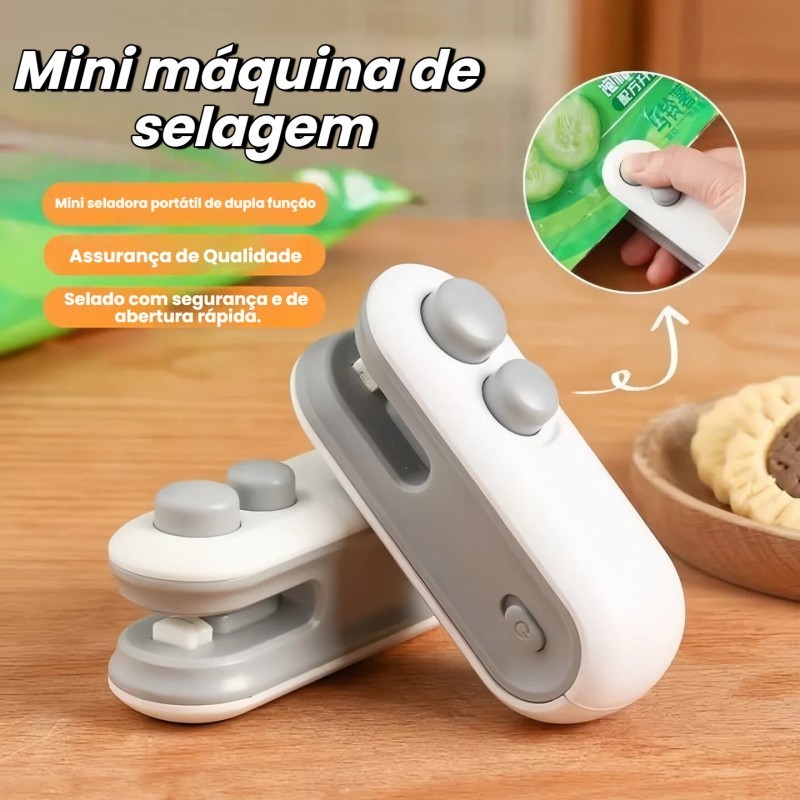 1/2/3/4  Peças Mini Máquina Seladora Recarregável Para Embalagens Plásticas - Selagem Rápida/ Alta Qualidade/ Promoção