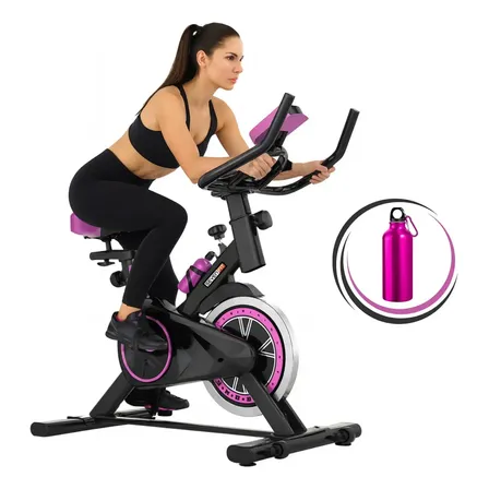 Bicicleta Ergométrica Bike Spinning Garrafa 6kg Sensação Inércia Com Medidor Cardíaco Fitness P