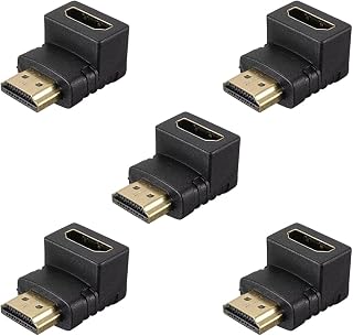 Adaptador Hdmi 90 Graus Em L Kit Com 5 Macho X Fêmea Para Tv Parede Monitor Notebooks Plug Hdmi