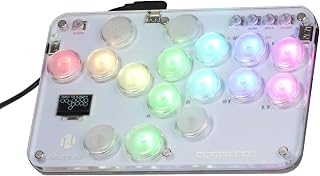 Haute42 Leverless Controller for Arcade Gaming: S16 Crystal Series - 2024 Upgraded - Palm Size