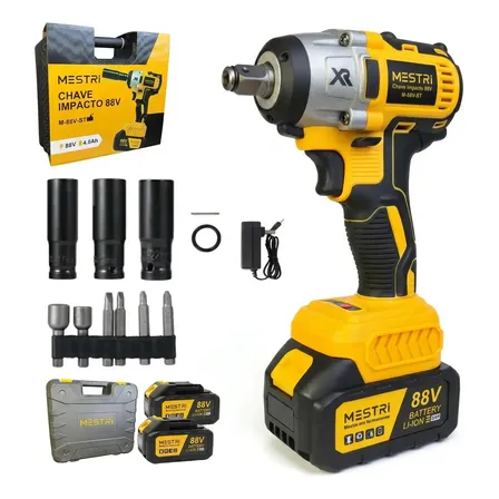 Chave De Impacto A Bateria Profissional Recarregável 88v 4ah Brushless Parafusadeira Furadeira