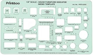 Printtoo Estêncil de layout de móveis domésticos, acrílico reutilizável de 2 mm, modelo de design