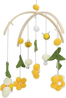Bebê Móvel Berço Berçário Abelha Flor Berço Móvel Folhas Verdes Berçário Decoração Infantil Quarto