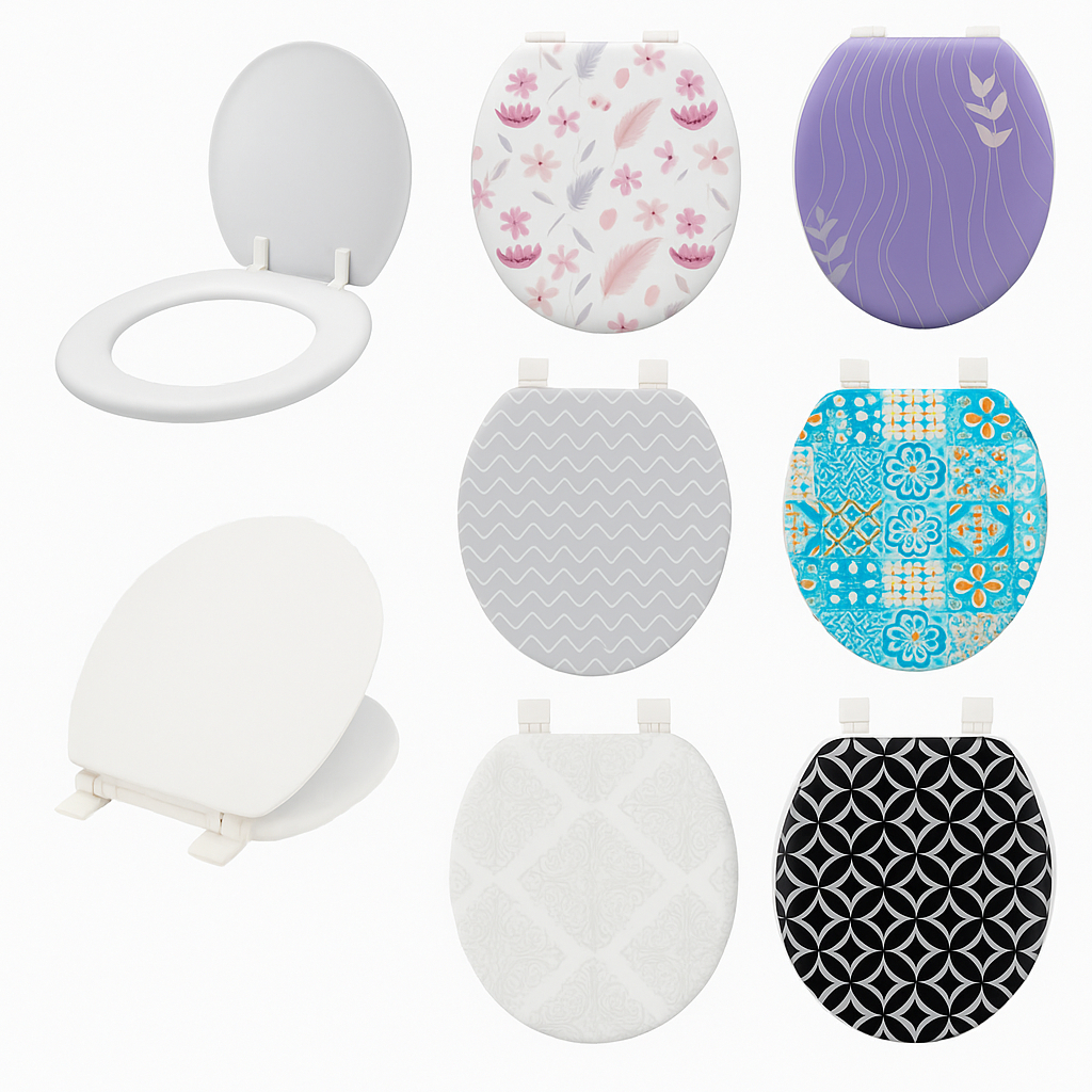 Tampa de Privada Vaso Sanitário Almofadada Universal Estampada Conforto Fácil Instalar Banheiro Decorativo Assento