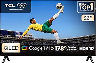 Smart TV TCL 32 Polegadas HD QLED S5K WiFi Bluetooth Google TV 2 HDMI HDR10 Dolby Audio 32S5K