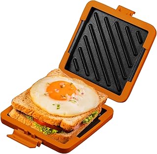 MKYSAIL Torradeira, torradeira de micro-ondas, sanduicheira, máquina de panini, pode ser lavada na lava-louças, sem eletricidade, sem fio, economia de tempo, rápida, segura para torradas no forno de