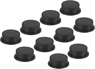 PATIKIL Tampa de interruptor de lanterna LED de 1,4 cm, 10 peças de capa macia de silicone para botão de pressão, tocha elétrica, lanternas portáteis, projeto faça você mesmo, preta
