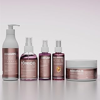 Kit Para Cabelo Rosé Máscara, Shampoo bomba, Serum Capilar Perfume Pra Cabelo