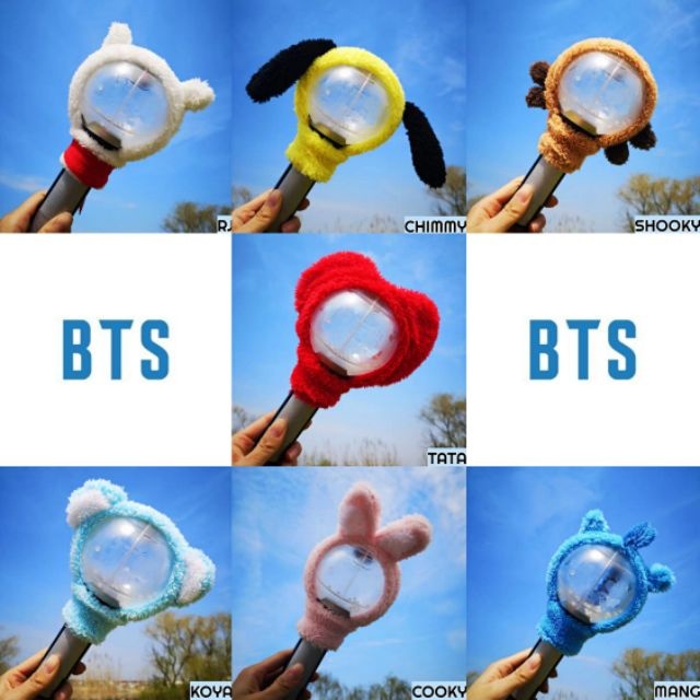 BTS lightstick Cover Army Bomb light-Cover BT21 Plush Head Cover[NO Include LIGHTSTICK]