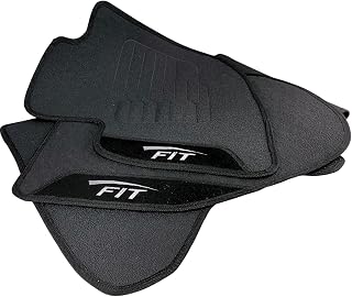 Jogo de Tapete Borracha Automotivo pra Carro Compatível com New Fit 2009 2010 2011 2012 2013 2014 Com Logo Bordado Impermeável Personalizado 3 Peças Traseira Inteiriça W8 Acessorios
