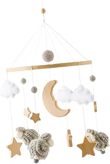 Esquirla Brinquedo pingente de sino de cama móvel para berço de berçário, enfeites de feltro, decoração suspensa para recém-nascidos, infantil de 0 a 6 meses, cinza