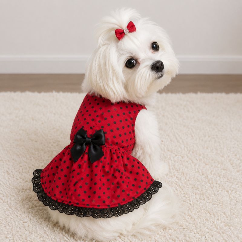 Vestido para cães, gatos e coelhos.