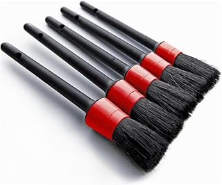 Kit 5 Pincéis para Detalhamento Automotivo – Limpeza de Carro, Rodas, Motor, Painel e Acabamentos