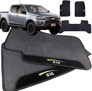 Jogo de Tapete Borracha Automotivo pra Carro Compatível com S10 Cabine Dupla 2019 2020 2021 2022
